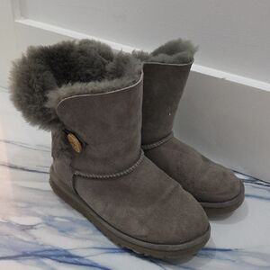 UGG gray mini Bailey Button Boots
